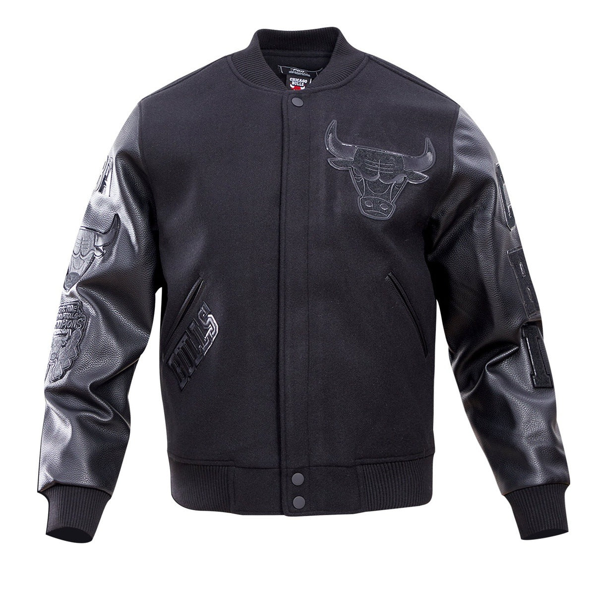 NBA CHICAGO BULLS TRIPLE BLACK BLOUSON COLLÉGIAL POUR HOMME (NOIR)