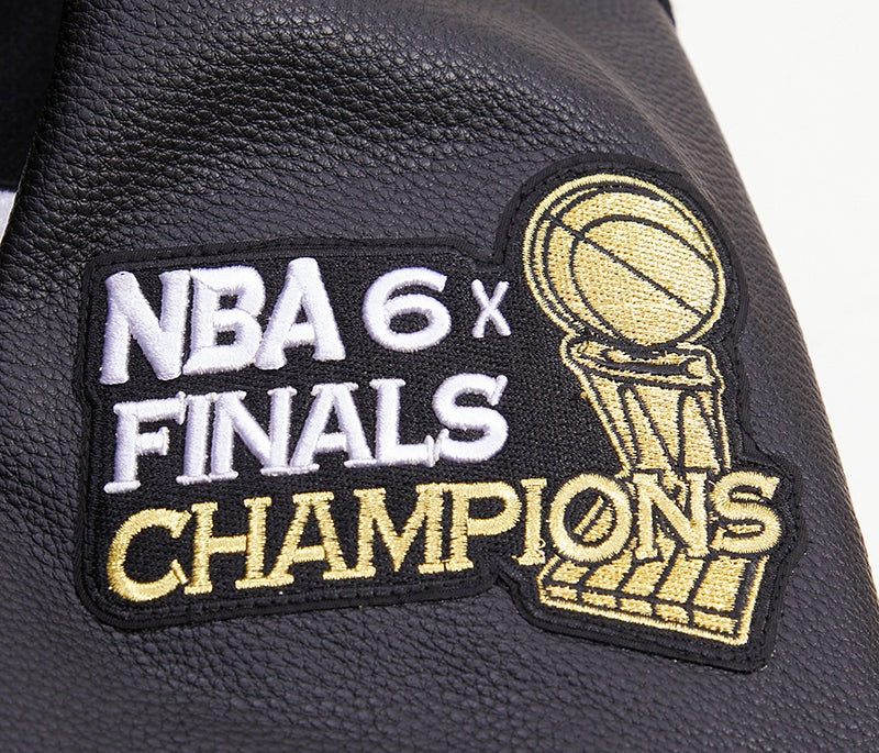 NBA CHICAGO BULLS RETRO CLASSIC MEN'S RIB WOOL VARSITY JACKET (BLACK/RED/BLACK)