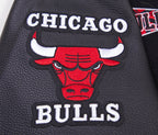 NBA CHICAGO BULLS RETRO CLASSIC MEN'S RIB WOOL VARSITY JACKET (BLACK/RED/BLACK)