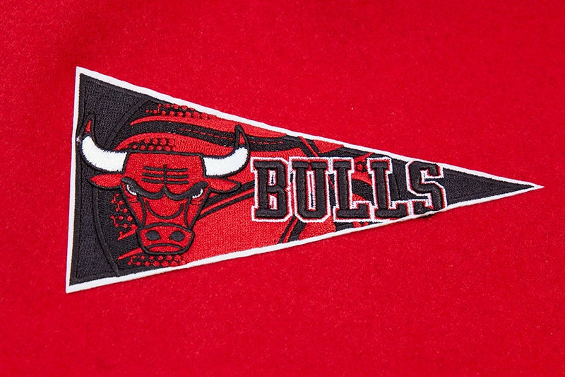 NBA CHICAGO BULLS RETRO CLASSIC MEN'S RIB WOOL VARSITY JACKET (RED/BLACK)