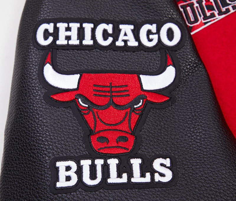 NBA CHICAGO BULLS RETRO CLASSIC MEN'S RIB WOOL VARSITY JACKET (RED/BLACK)