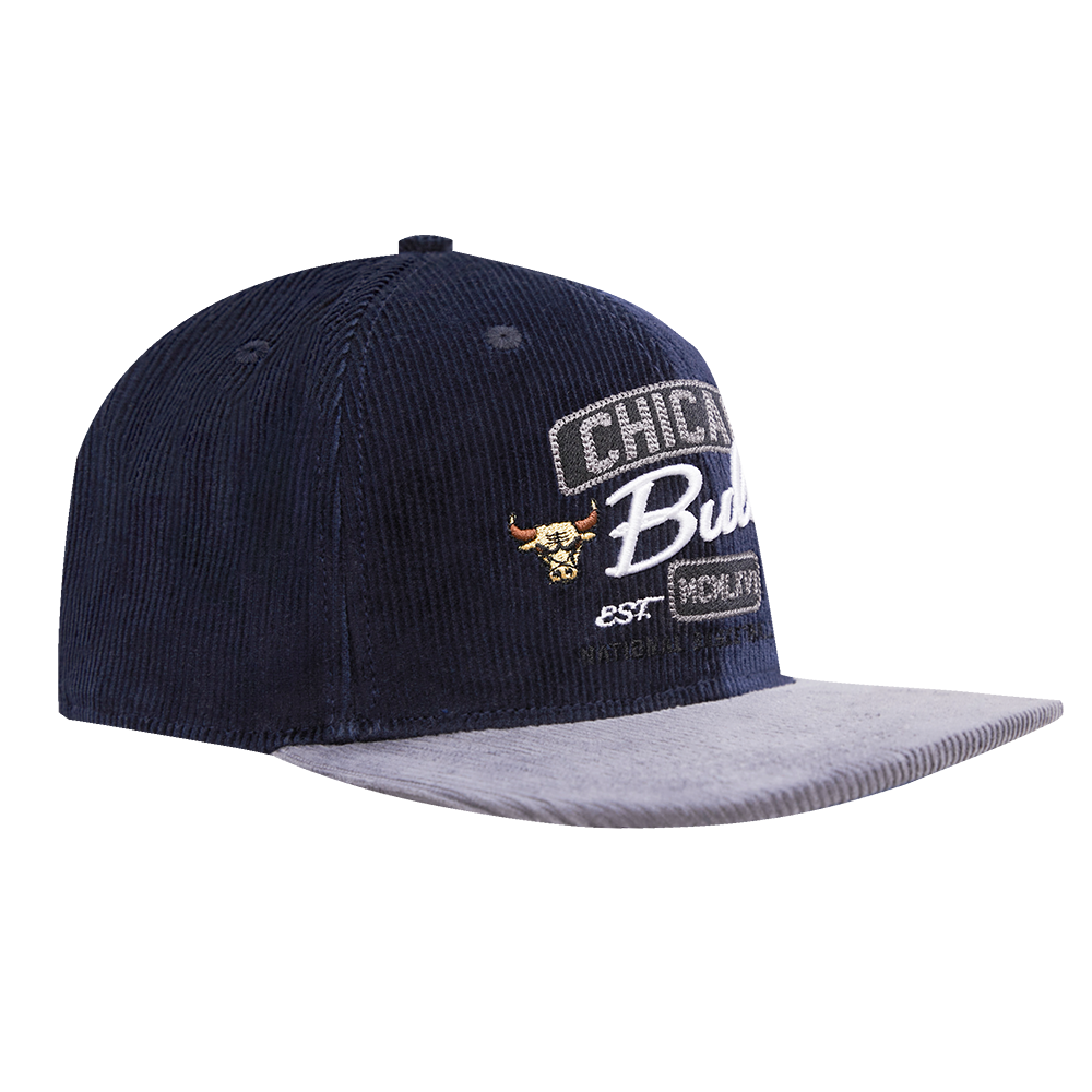 NBA CHICAGO BULLS MULTI CORDUROY SNAPBACK HAT (MIDNIGHT NAVY/MULTI)