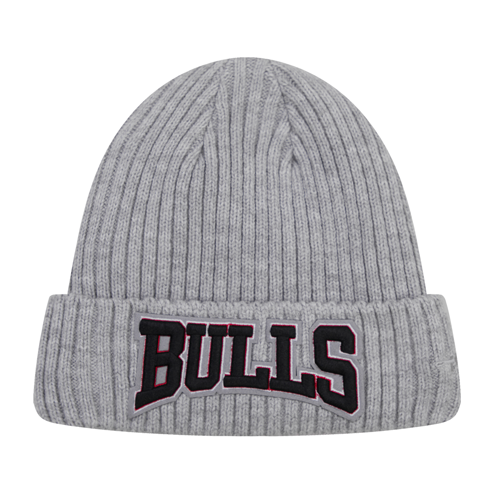 NBA CHICAGO BULLS CREST EMBLEM UNISEX KNIT BEANIE (GRAY)