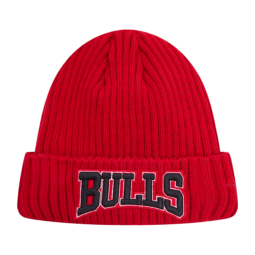NBA CHICAGO BULLS CREST EMBLEM UNISEX KNIT BEANIE (RED)