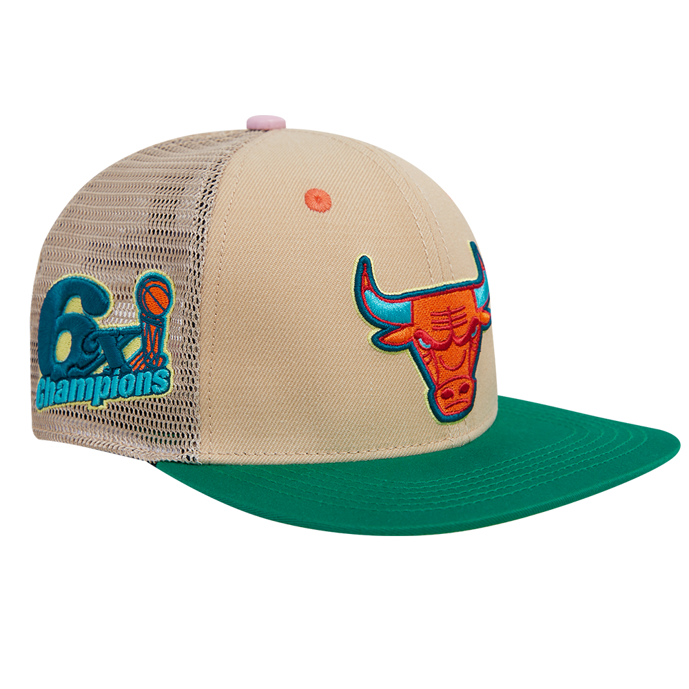 NBA CHICAGO BULLS RETRO TRUCKER (KHAKI/ MINT)