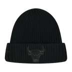 NBA CHICAGO BULLS WASHED CRYSTALLINE UNLINED PRO BEANIE FUR POM (BLACK)