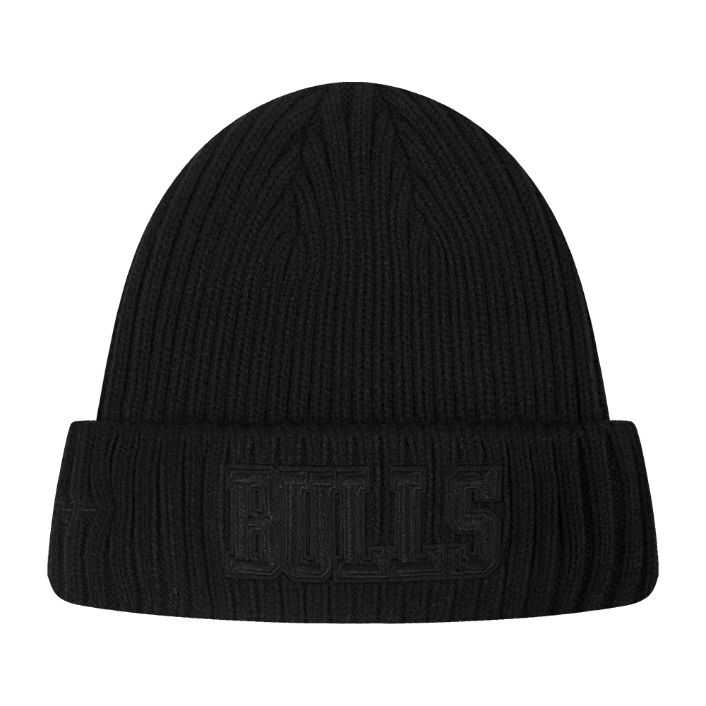 NBA CHICAGO BULLS WASHED VANGUARD UNLINED PRO BEANIE CUFFED (BLACK)