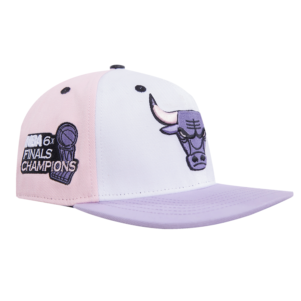 NBA CHICAGO BULLS 2 TONE WOOL SNAPBACK HAT (WHITE/MULTI PASTEL)