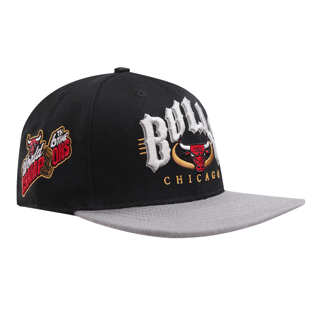 NBA CHICAGO BULLS CLUB ARCH WOOL SNAPBACK HAT (BLACK/GRAY)