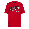 NBA CHICAGO BULLS SCRIPT TAIL WOMEN'S COTTON BOYFRIEND TEE (RED)