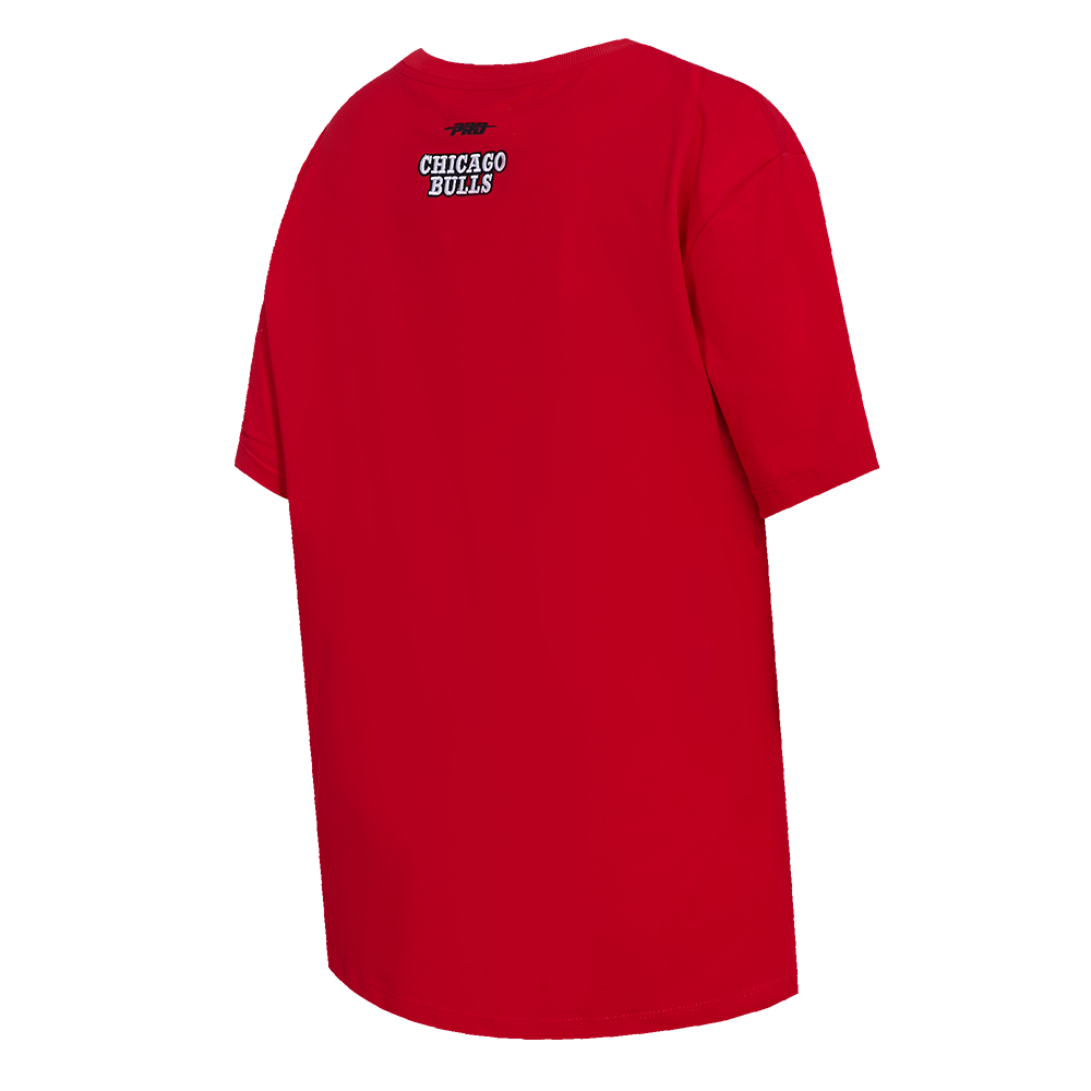 NBA CHICAGO BULLS SCRIPT TAIL WOMEN'S COTTON BOYFRIEND TEE (RED)