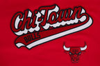 NBA CHICAGO BULLS SCRIPT TAIL WOMEN'S COTTON BOYFRIEND TEE (RED)