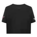 NBA CHICAGO BULLS SCRIPT TAIL T-SHIRT EN JERSEY SIMPLE À COUPE CARRÉE POUR FEMME (NOIR)