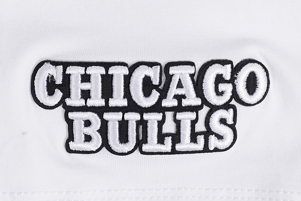 NBA CHICAGO BULLS SCRIPT TAIL T-SHIRT EN JERSEY SIMPLE À COUPE CARRÉE POUR FEMME (BLANC)