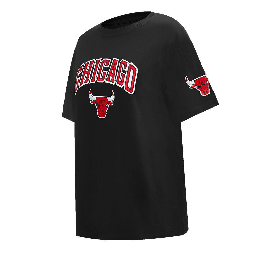 NBA CHICAGO BULLS CLASSIC WOMEN'S WIND CTN BF TEE (BLACK)