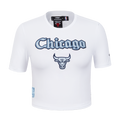 NBA CHICAGO BULLS COUNTRY CLUB T-SHIRT À TAILLE DÉGAGÉE POUR FEMME (BLANC)