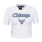 NBA CHICAGO BULLS COUNTRY CLUB T-SHIRT À TAILLE DÉGAGÉE POUR FEMME (BLANC)