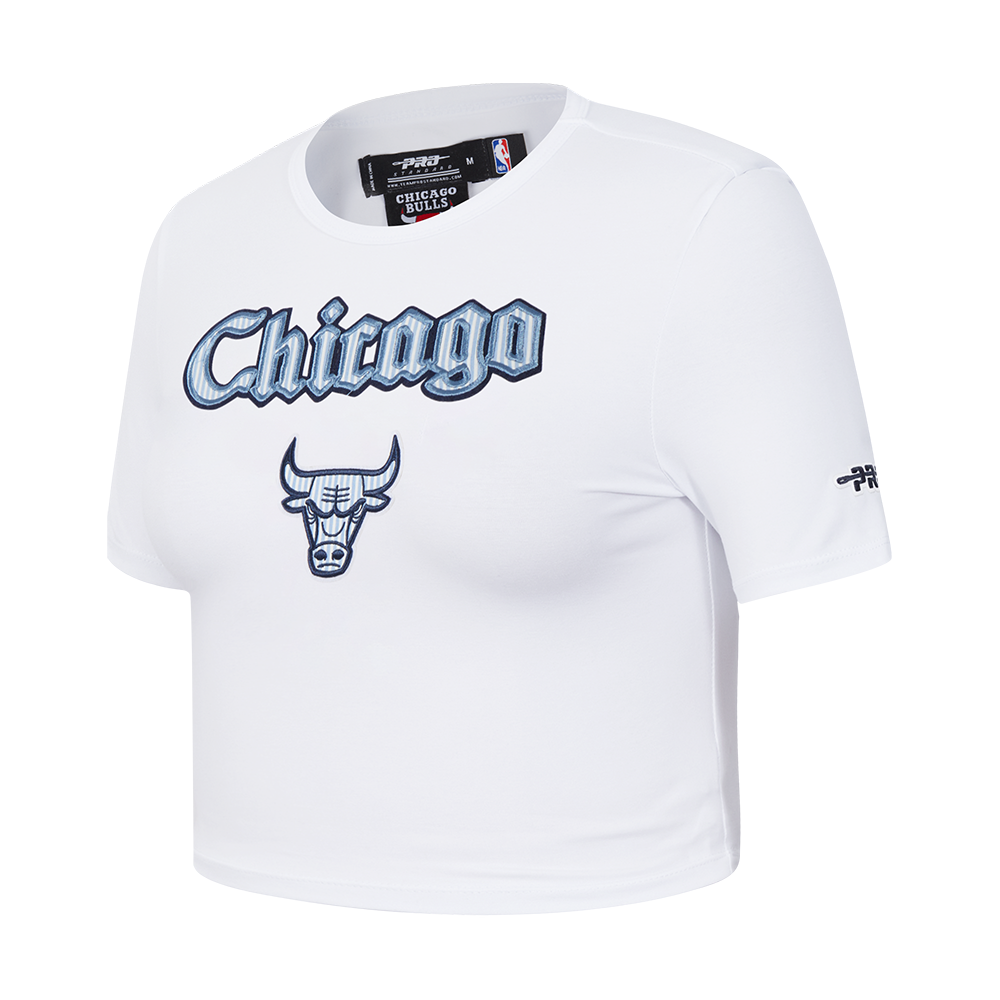 NBA CHICAGO BULLS COUNTRY CLUB WOMEN'S MIDRIFF TEE (WHITE)