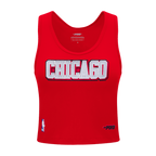 NBA CHICAGO BULLS SHEER INFLUENCE WOMEN'S FITTED RACERBACK (RED)