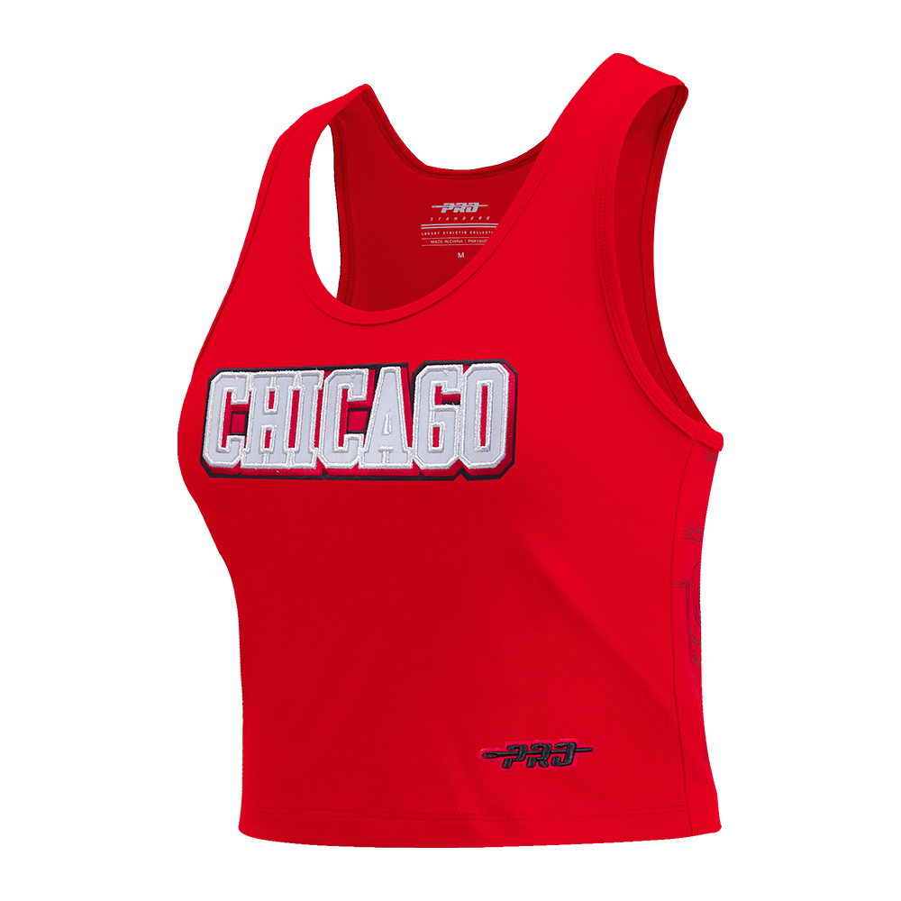 NBA CHICAGO BULLS SHEER INFLUENCE WOMEN'S FITTED RACERBACK (RED)