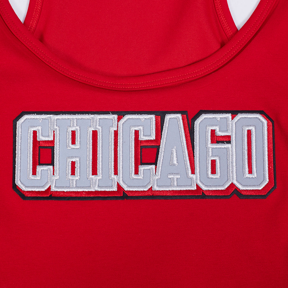 NBA CHICAGO BULLS SHEER INFLUENCE WOMEN'S FITTED RACERBACK (RED)
