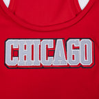 NBA CHICAGO BULLS SHEER INFLUENCE WOMEN'S FITTED RACERBACK (RED)