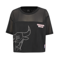 NBA CHICAGO BULLS SHEER INFLUENCE WOMEN'S SHEER BOXY TEE (BLACK)