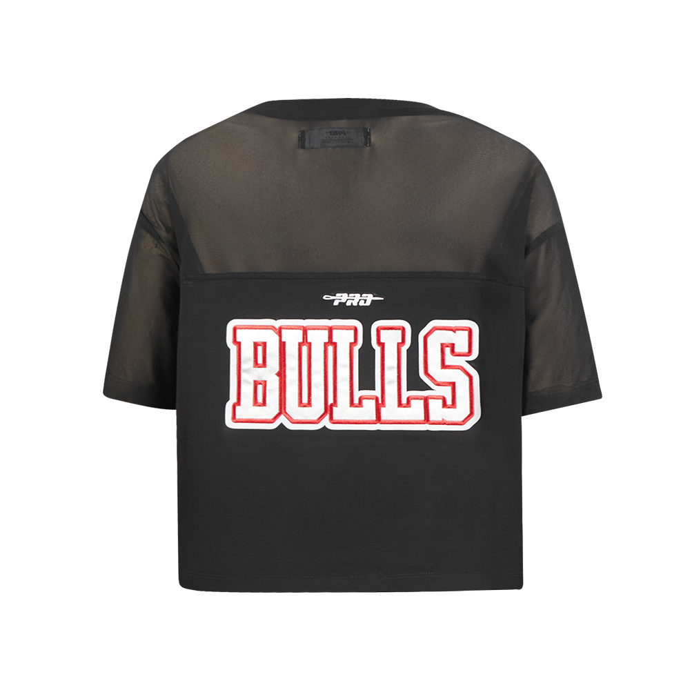 NBA CHICAGO BULLS SHEER INFLUENCE WOMEN'S SHEER BOXY TEE (BLACK)
