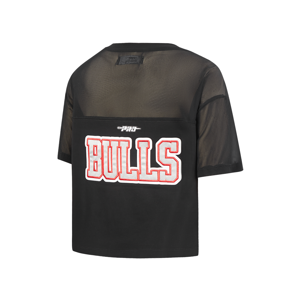 NBA CHICAGO BULLS SHEER INFLUENCE WOMEN'S SHEER BOXY TEE (BLACK)