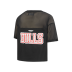 NBA CHICAGO BULLS SHEER INFLUENCE WOMEN'S SHEER BOXY TEE (BLACK)