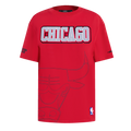 NBA CHICAGO BULLS SHEER INFLUENCE WOMEN'S BOYFRIEND TEE (RED)