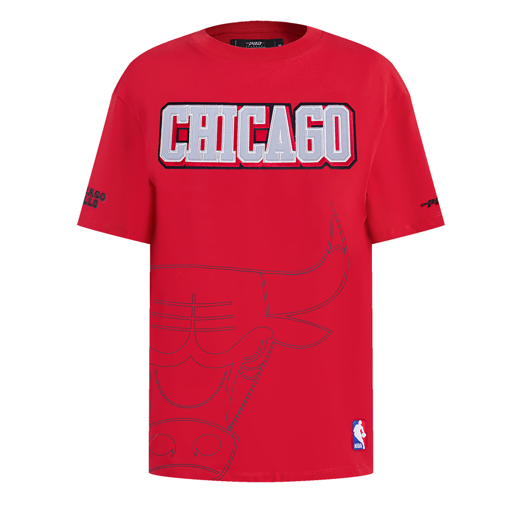NBA CHICAGO BULLS SHEER INFLUENCE WOMEN'S BOYFRIEND TEE (RED)