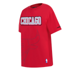 NBA CHICAGO BULLS SHEER INFLUENCE WOMEN'S BOYFRIEND TEE (RED)