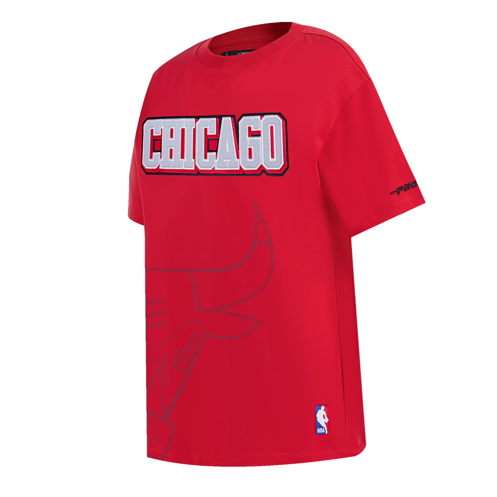 NBA CHICAGO BULLS SHEER INFLUENCE WOMEN'S BOYFRIEND TEE (RED)