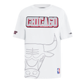 NBA CHICAGO BULLS SHEER INFLUENCE WOMEN'S BOYFRIEND TEE (WHITE)