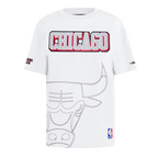 NBA CHICAGO BULLS SHEER INFLUENCE WOMEN'S BOYFRIEND TEE (WHITE)