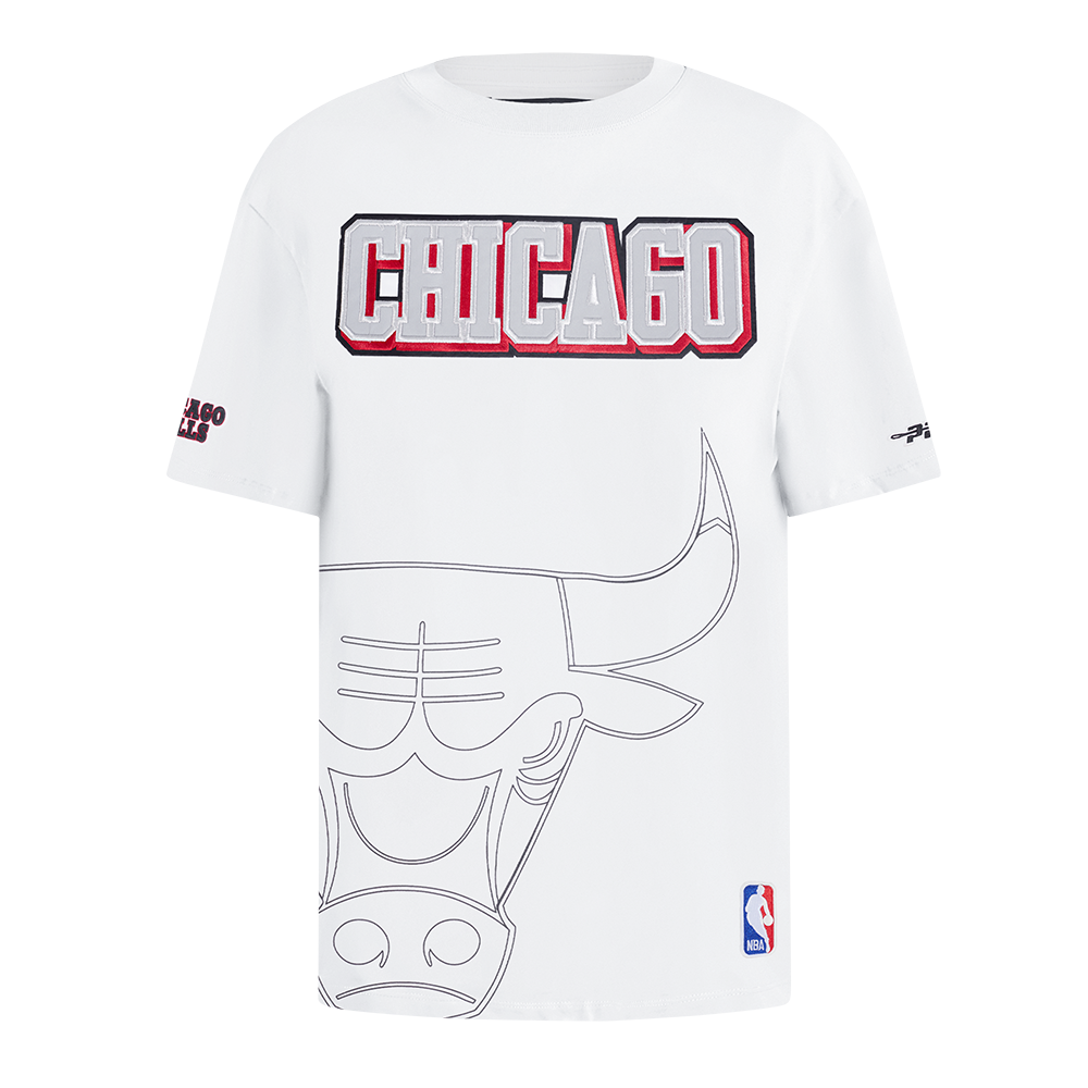 NBA CHICAGO BULLS SHEER INFLUENCE WOMEN'S BOYFRIEND TEE (WHITE)
