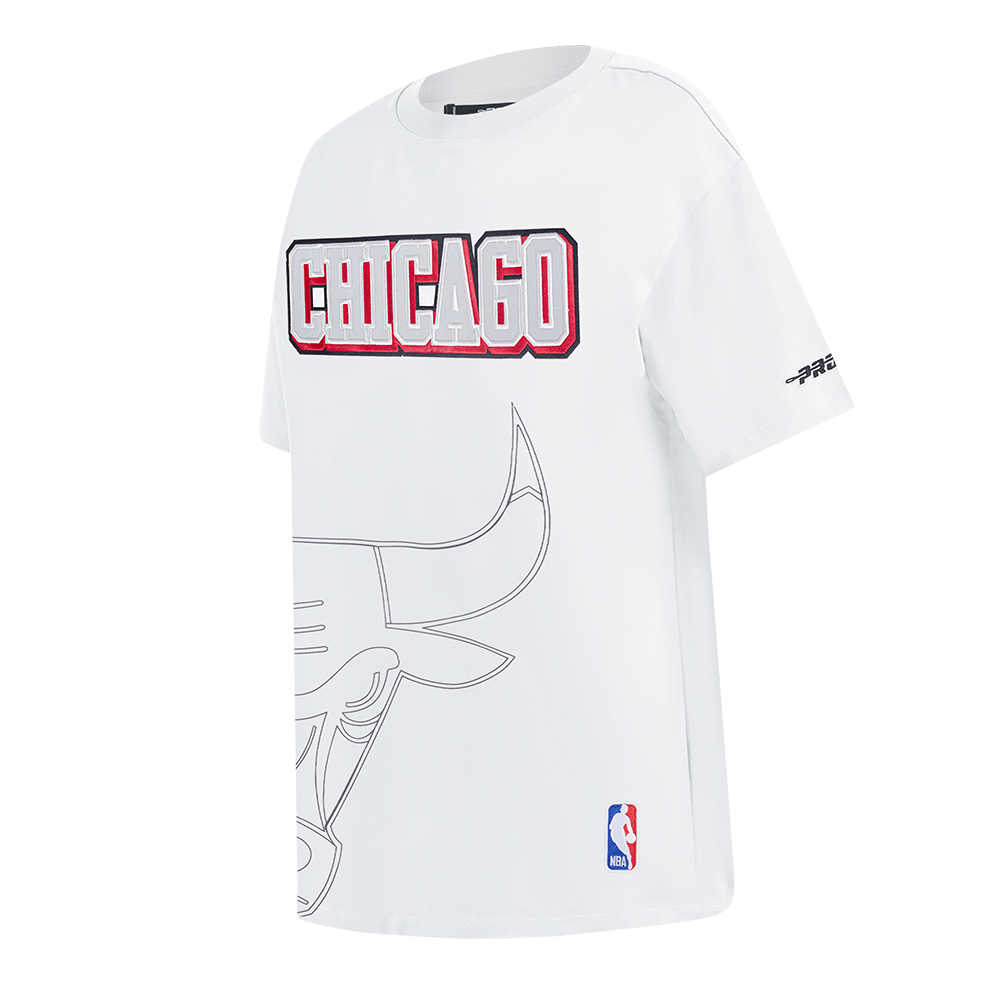 NBA CHICAGO BULLS SHEER INFLUENCE WOMEN'S BOYFRIEND TEE (WHITE)