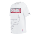 NBA CHICAGO BULLS SHEER INFLUENCE WOMEN'S BOYFRIEND TEE (WHITE)