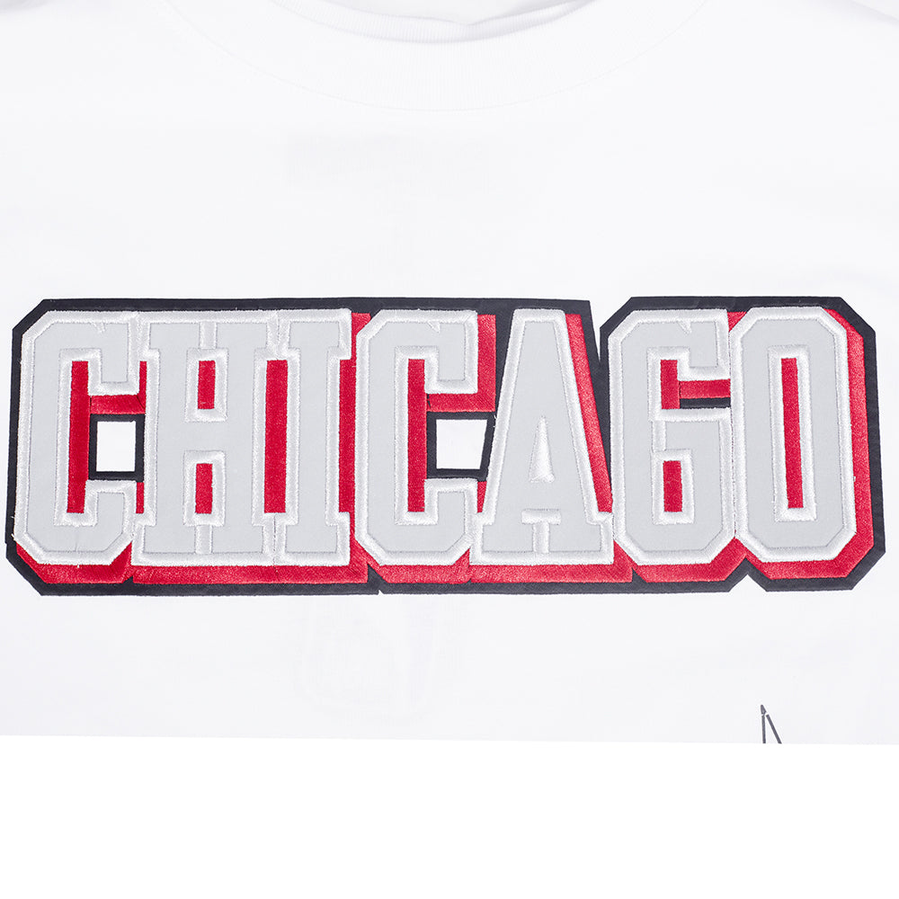 NBA CHICAGO BULLS SHEER INFLUENCE WOMEN'S BOYFRIEND TEE (WHITE)