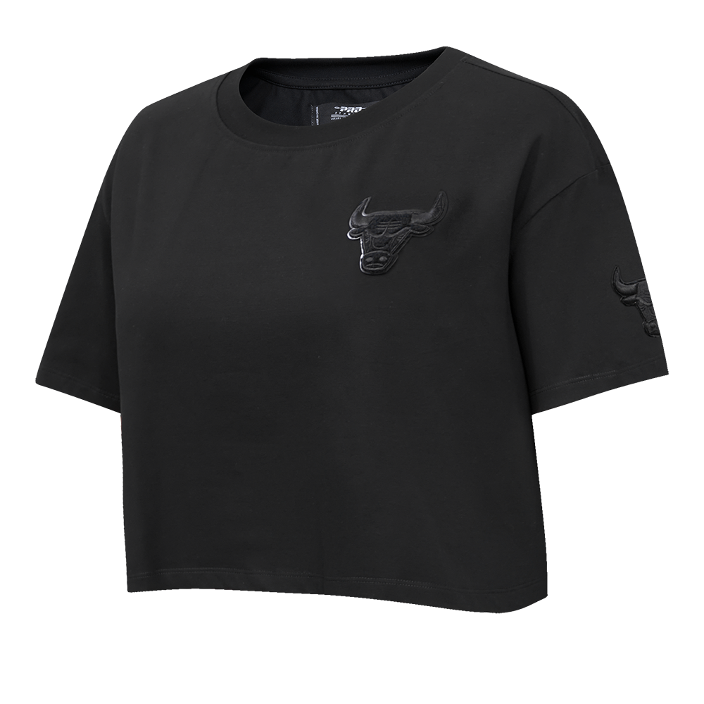NBA CHICAGO BULLS TRIPLE BLACK WOMEN'S BOXY TEE (TRIPLE BLACK)