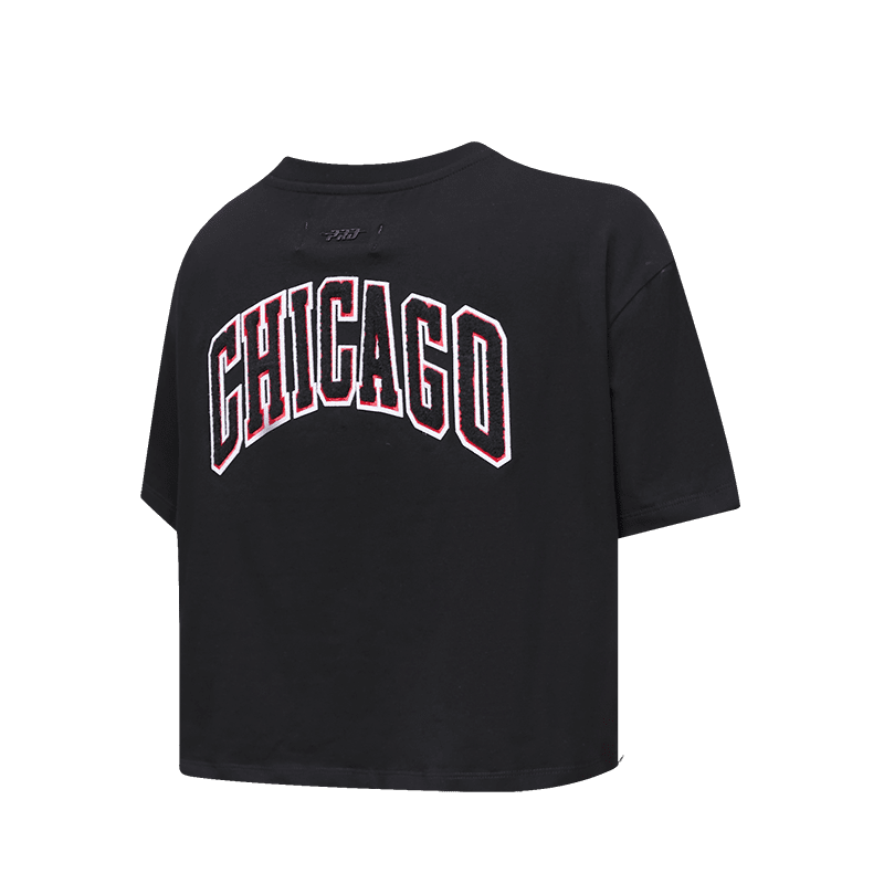 T-shirt boxy classique NBA Chicago Bulls pour femme (noir)