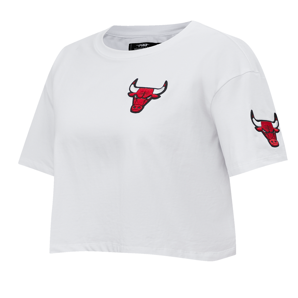 NBA CHICAGO BULLS CLASSIC WOMEN'S BOXY TEE (WHITE)