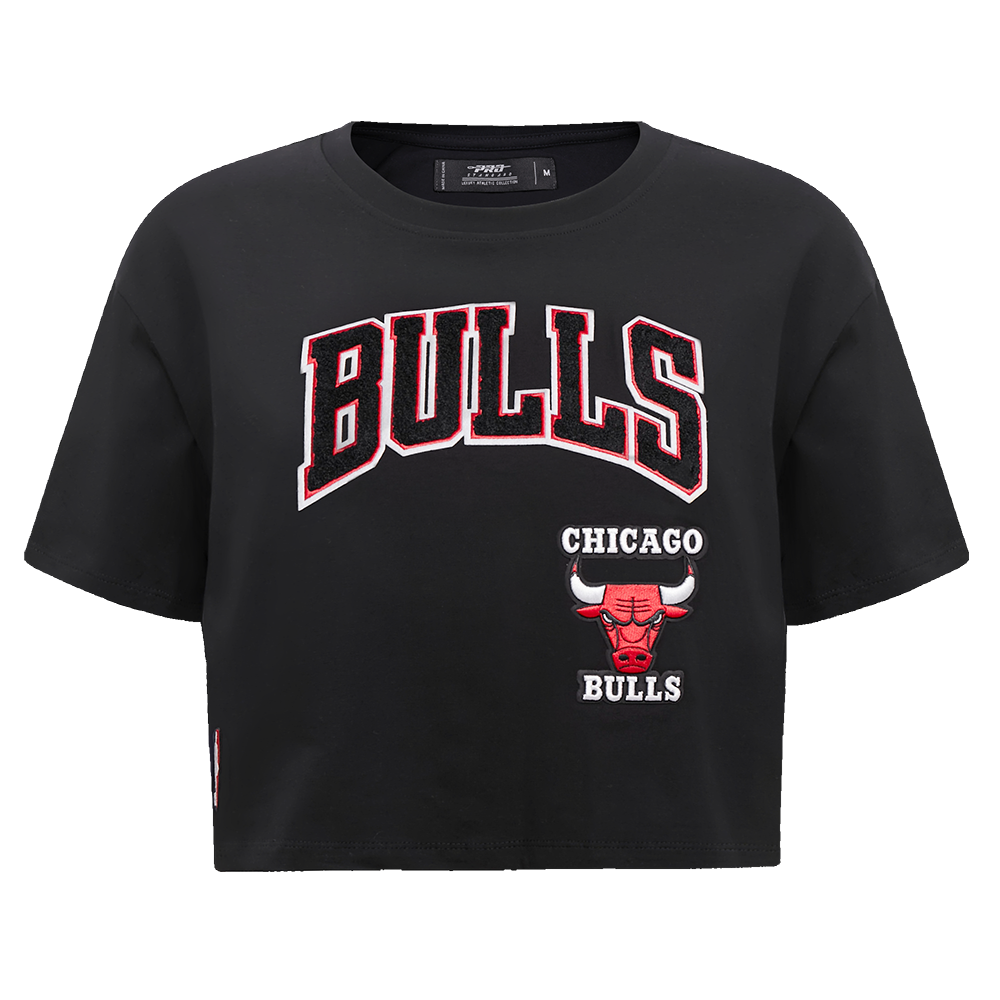 NBA CHICAGO BULLS RETRO CLASSIC WOMEN'S BOXY TEE (BLACK)