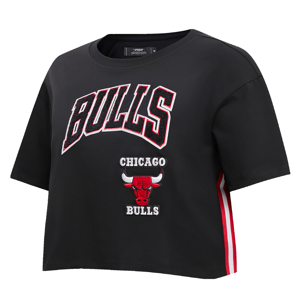 NBA CHICAGO BULLS RETRO CLASSIC WOMEN'S BOXY TEE (BLACK)