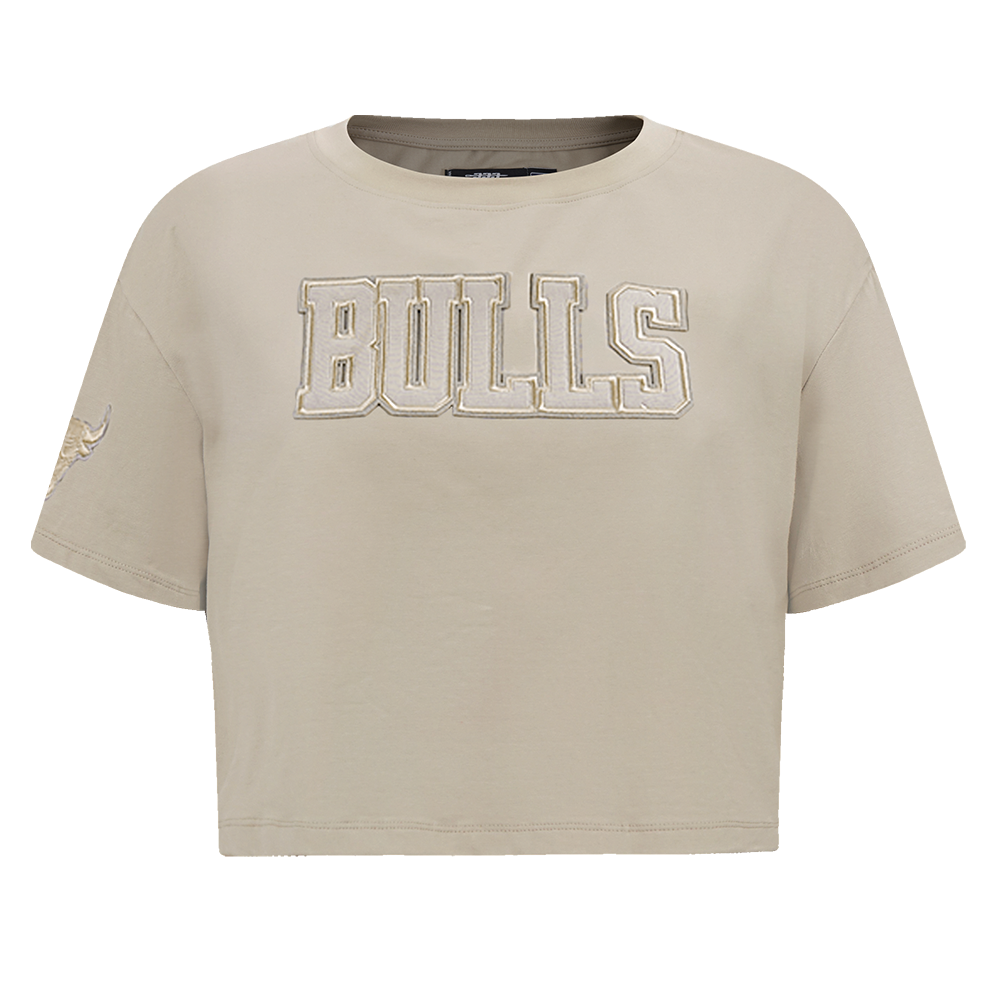 NBA CHICAGO BULLS NEUTRAL T-SHIRT À COUPE CARRÉE POUR FEMME (TAUPE)