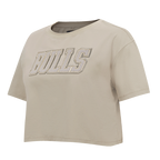 NBA CHICAGO BULLS NEUTRAL T-SHIRT À COUPE CARRÉE POUR FEMME (TAUPE)
