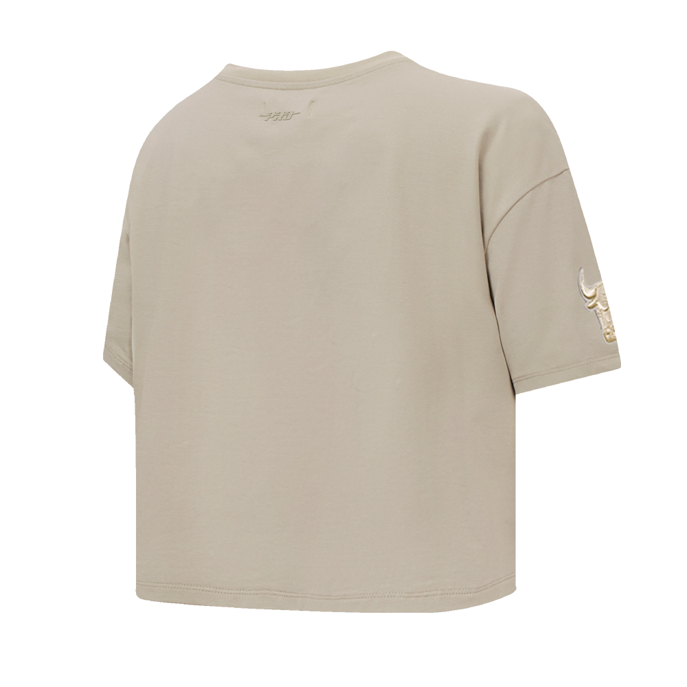 NBA CHICAGO BULLS NEUTRAL T-SHIRT À COUPE CARRÉE POUR FEMME (TAUPE)