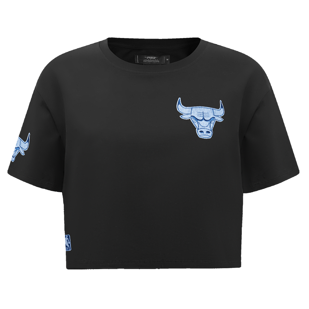 NBA CHICAGO BULLS VARSITY BLUES WOMEN'S BOXY TEE (BLACK)