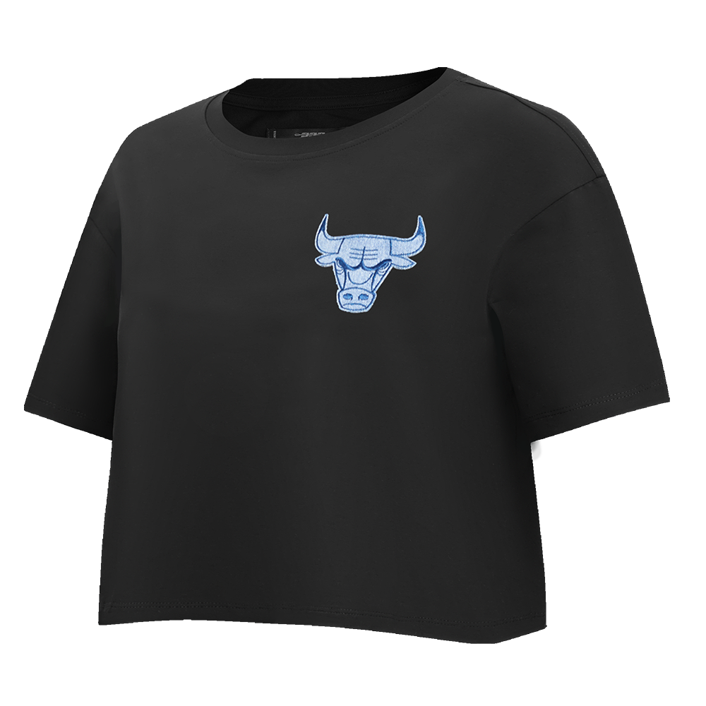 NBA CHICAGO BULLS VARSITY BLUES WOMEN'S BOXY TEE (BLACK)